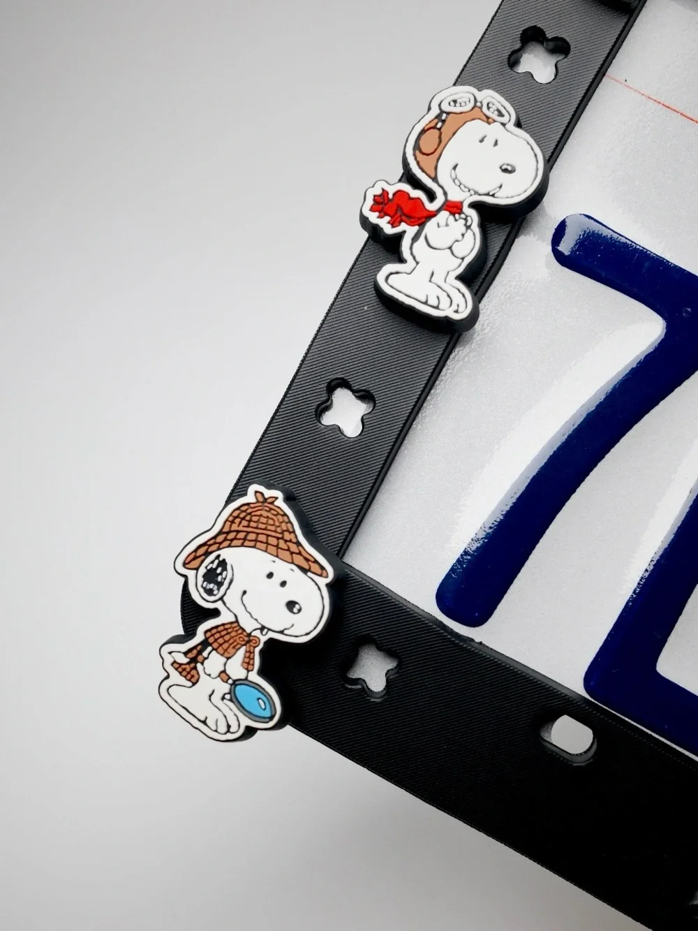 Peanuts Character Black License Plate Frame with Snoopy & Friends